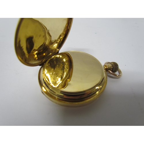 8173 - An 18ct gold H.W.Benson half hunter keyless Ludgate pocket watch, 115g total,  5cm diameter