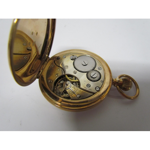 8167 - A 9ct gold open face pocket watch Botly & Lewis, Reading. With sweep seconds subsidiary dial, Roman ... 