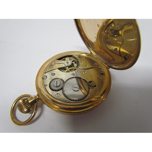 8167 - A 9ct gold open face pocket watch Botly & Lewis, Reading. With sweep seconds subsidiary dial, Roman ... 