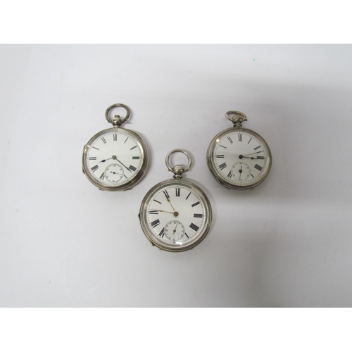 8106 - Three pocket watches including J.W. Benson plated example, fine silver example and William Redwood, ... 