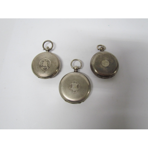 8106 - Three pocket watches including J.W. Benson plated example, fine silver example and William Redwood, ... 