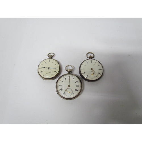 8109 - Three Victorian silver pocket watches including James Tinsky Leigh, Chester 1858. Thomas Massey, Lon... 