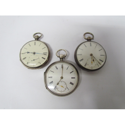 8109 - Three Victorian silver pocket watches including James Tinsky Leigh, Chester 1858. Thomas Massey, Lon... 