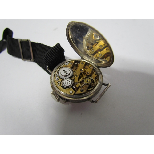 8138 - Two early 20th Century silver watches with silk straps one marked 925 date mark for 1916 the other 9... 