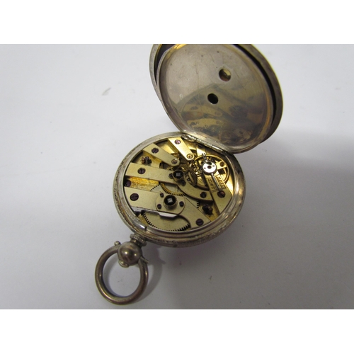 8108 - Three Continental silver fob watches including Swiss made all with decorative cases. Floral embellis... 