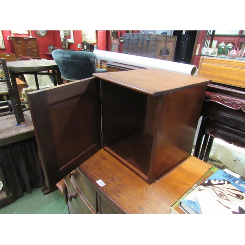 4203 - A 19th Century mahogany single door table top cupboard, 40cm tall x 34cm wide x 40cm deep