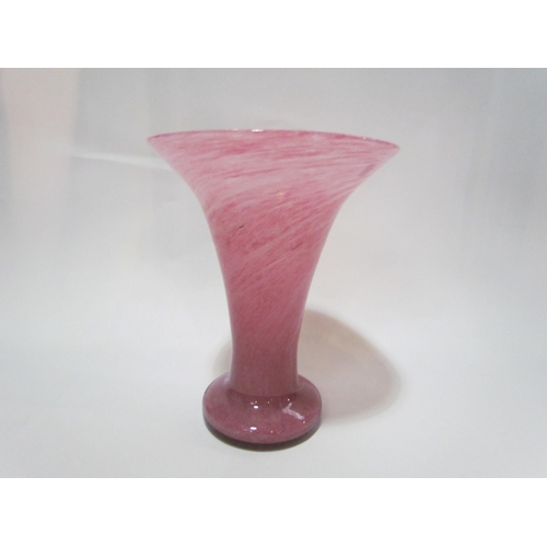 4256 - A pink Monart art glass vase, 23cm tall