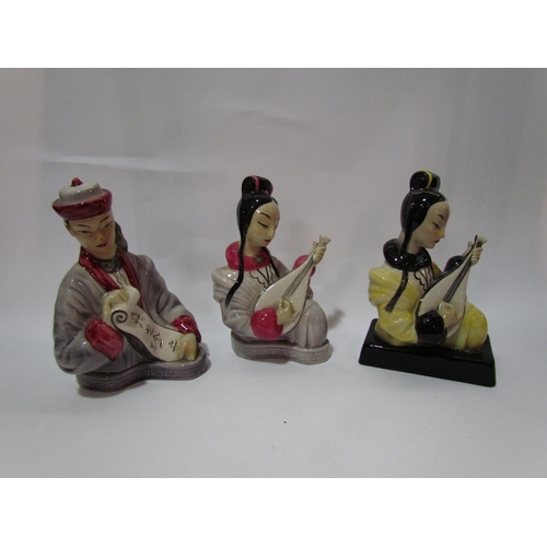 4266 - Six Goldscheider seated Oriental figures, tallest 20cm