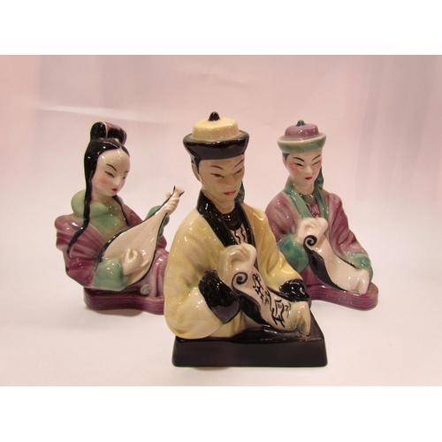 4266 - Six Goldscheider seated Oriental figures, tallest 20cm