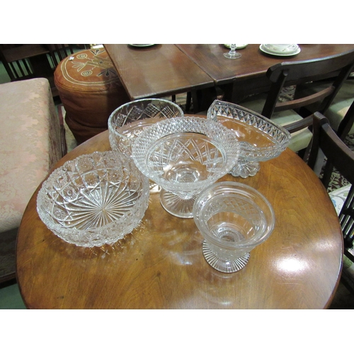 4411 - Five crystal bowls including Edinburgh Scotland and Victorian example (5)    (R) £15