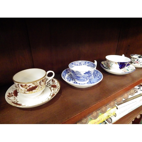 4029 - Seven assorted Victorian cups and saucers, mainly foliate design