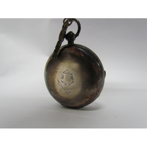 8097 - John White Fakenham silver cased pocket watch, Birmingham 1910. 5cm diameter