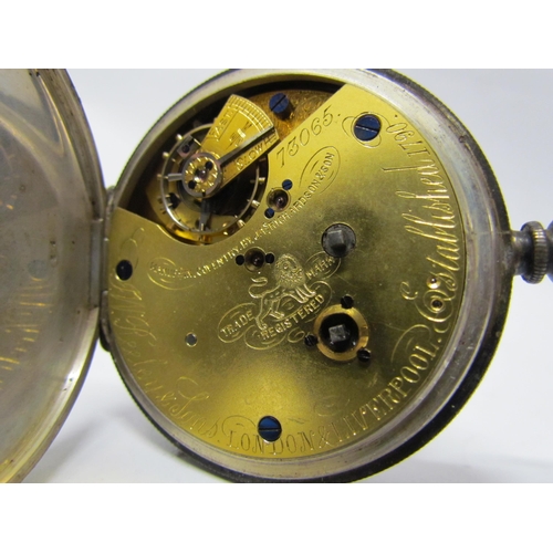 8095 - A Victorian silver cased, centre seconds chronograph pocket watch manufactured in Coventry by James ... 