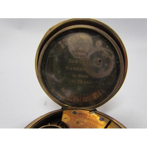 8102 - Two pocket watches including Meteor (face damaged) nickle cased and two Stop watches (damage to one ... 