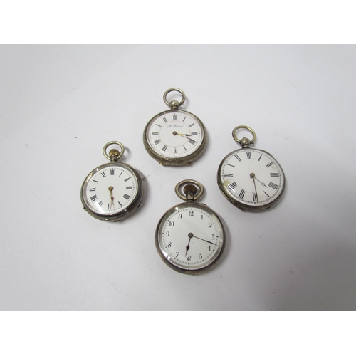 8100 - Four fob watches including two fine silver examples, one marked 935 Kemp & Wilcox, Wolverhampton & B... 