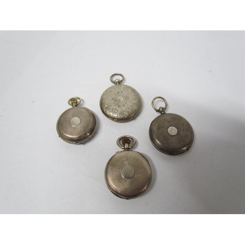 8100 - Four fob watches including two fine silver examples, one marked 935 Kemp & Wilcox, Wolverhampton & B... 