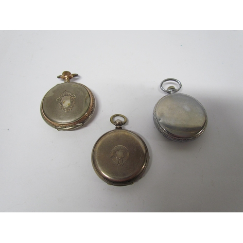 8107 - An Elgin cased 14k gold filled pocket watch, Argent example with silver face and bimetallic example ... 