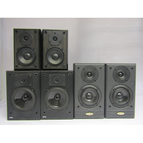 7394 - Three pairs of speakers comprising JPW ML310 bi-wired, JPW Mini Monitor and Eltax Millenium Sat