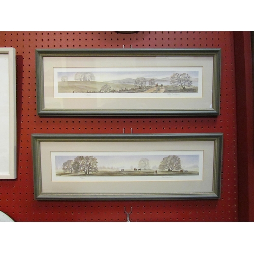 4100 - PETER BASHAM: Two watercolour prints depicting rural scenes with horses, limited editions 182/500 an... 