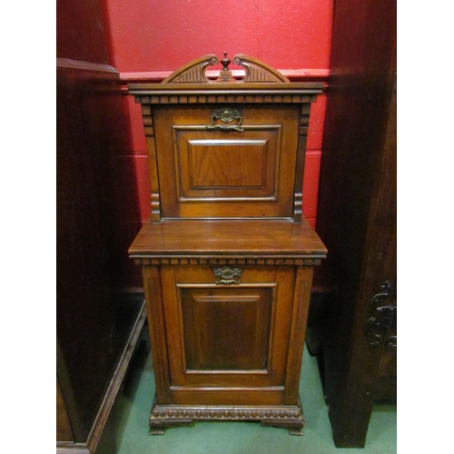 4129 - A 19th Century mahogany purdonium, raised pier top and carved decoration, 98cm tall x 43cm wide x 39... 