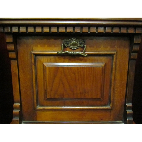 4129 - A 19th Century mahogany purdonium, raised pier top and carved decoration, 98cm tall x 43cm wide x 39... 