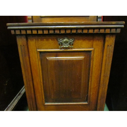 4129 - A 19th Century mahogany purdonium, raised pier top and carved decoration, 98cm tall x 43cm wide x 39... 