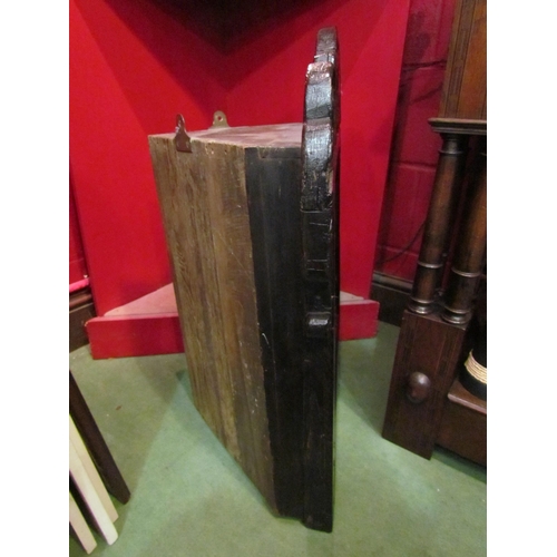 4138 - A 17th Century and later carved oak single door corner cupboard, 70cm tall x 56cm wide     (R) £100