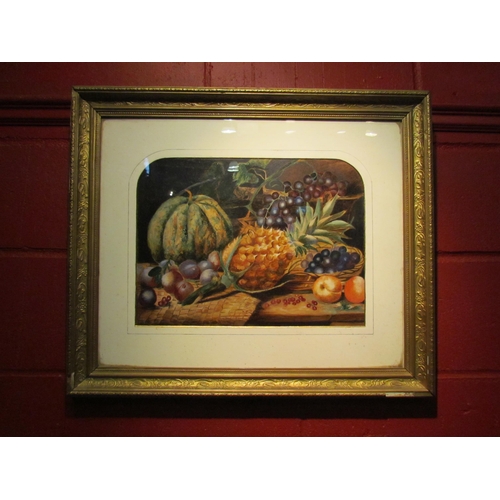 4146 - SEDGWICK: A mixed media still life of fruit, signed and dated 1883 lower left, framed and glazed, 31... 