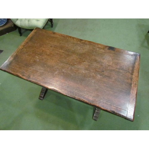 4175 - A 20th Century Jacobean style oak refectory table, 69cm tall x 108cm long x 58cm wide     (E) £20-30