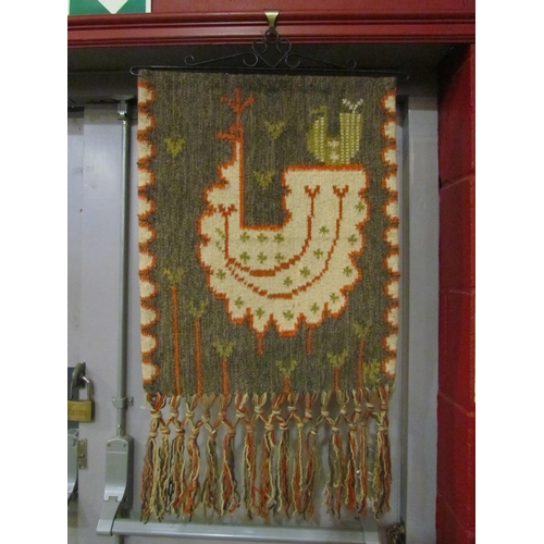 4186 - A Scandinavian wool tapestry/hanging, indistinct artist monogram in lower corner, 82cm x 49cm