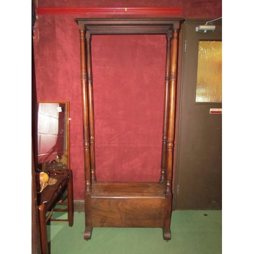 4195 - A Victorian mahogany dining table extra leaf holder with two drawers, 187cm tall x 78cm long x 42cm ... 