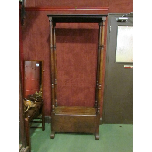 4195 - A Victorian mahogany dining table extra leaf holder with two drawers, 187cm tall x 78cm long x 42cm ... 