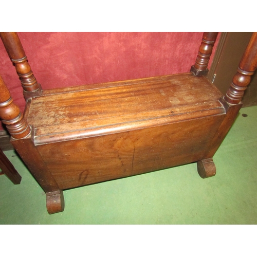 4195 - A Victorian mahogany dining table extra leaf holder with two drawers, 187cm tall x 78cm long x 42cm ... 