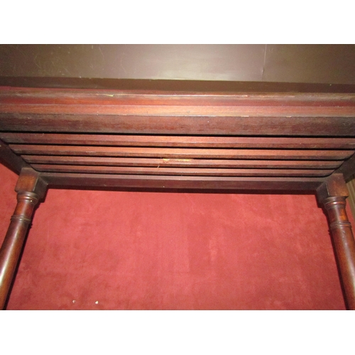 4195 - A Victorian mahogany dining table extra leaf holder with two drawers, 187cm tall x 78cm long x 42cm ... 