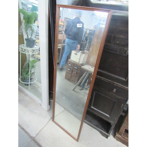 2414 - A 1970's teak wall hanging dress mirror        (R)    £20