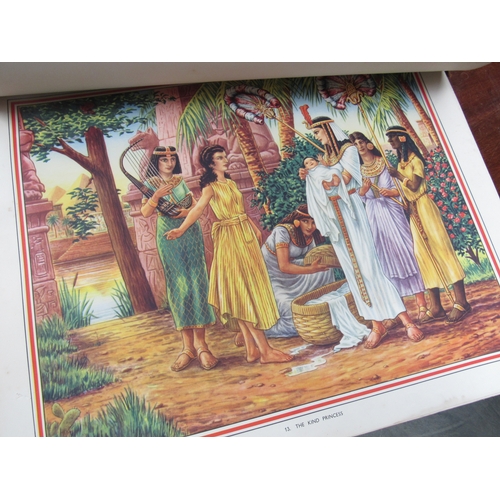 2454 - Portfolio of 23 large coloured religious prints from Enid Blytons 