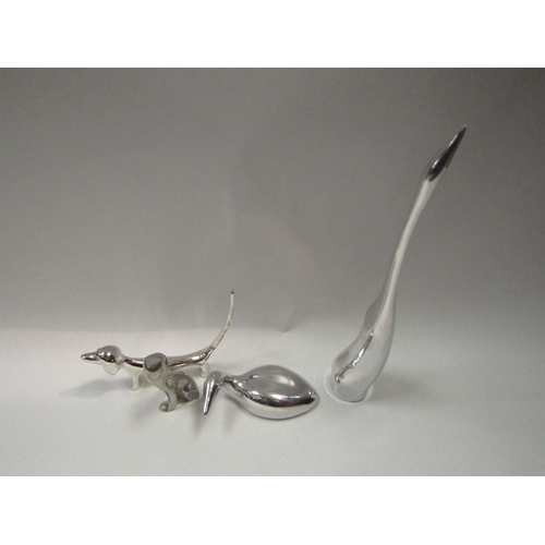 4325 - Four aluminium animal figures including Hoselton Canada sculptures, dog ring holder, etc        (R) ... 