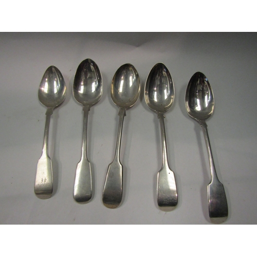 4334 - Five silver dessert spoons