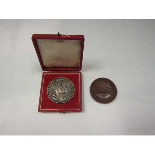 4354 - A silver coronation medal of Edward VII, Borough of Chelmsford Mayor, cased, together with another c... 