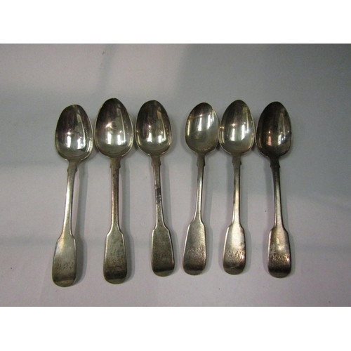 4363 - Six various Georgian and later silver teaspoons, 150g