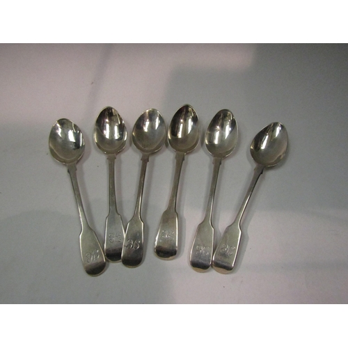 4378 - A set of six silver teaspoons