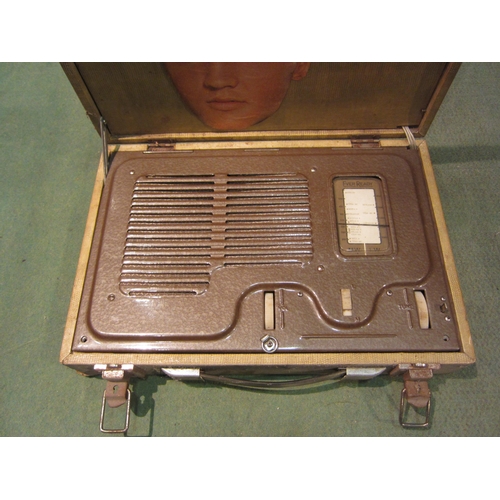 4216 - A vintage portable Ever Ready radio with a cut-out image of Elvis Presley to the lid