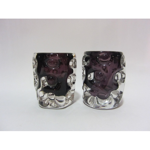 4245 - A pair of Art glass Liskeard amethyst 