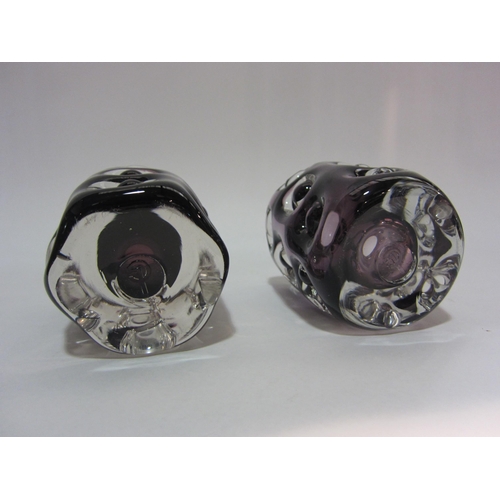 4245 - A pair of Art glass Liskeard amethyst 