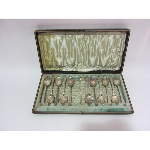 4290 - Two cased part sets of plated cutlery and a cased set of six silver coffee bean spoons