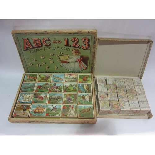 4297 - A boxed 'ABC and 123' picture blocks set, together with an atlas example (2)