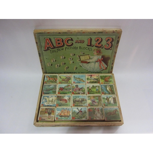 4297 - A boxed 'ABC and 123' picture blocks set, together with an atlas example (2)