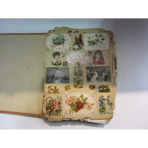 4298 - Three albums containing mainly Victorian scrapbook contents and various cigarette cards