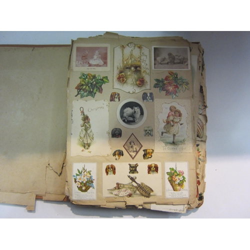 4298 - Three albums containing mainly Victorian scrapbook contents and various cigarette cards