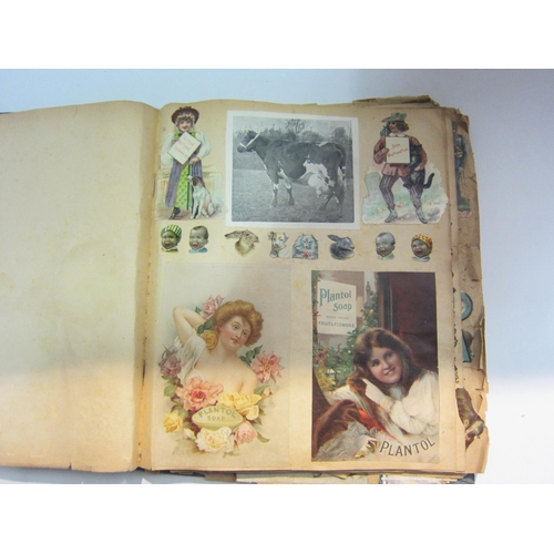 4298 - Three albums containing mainly Victorian scrapbook contents and various cigarette cards